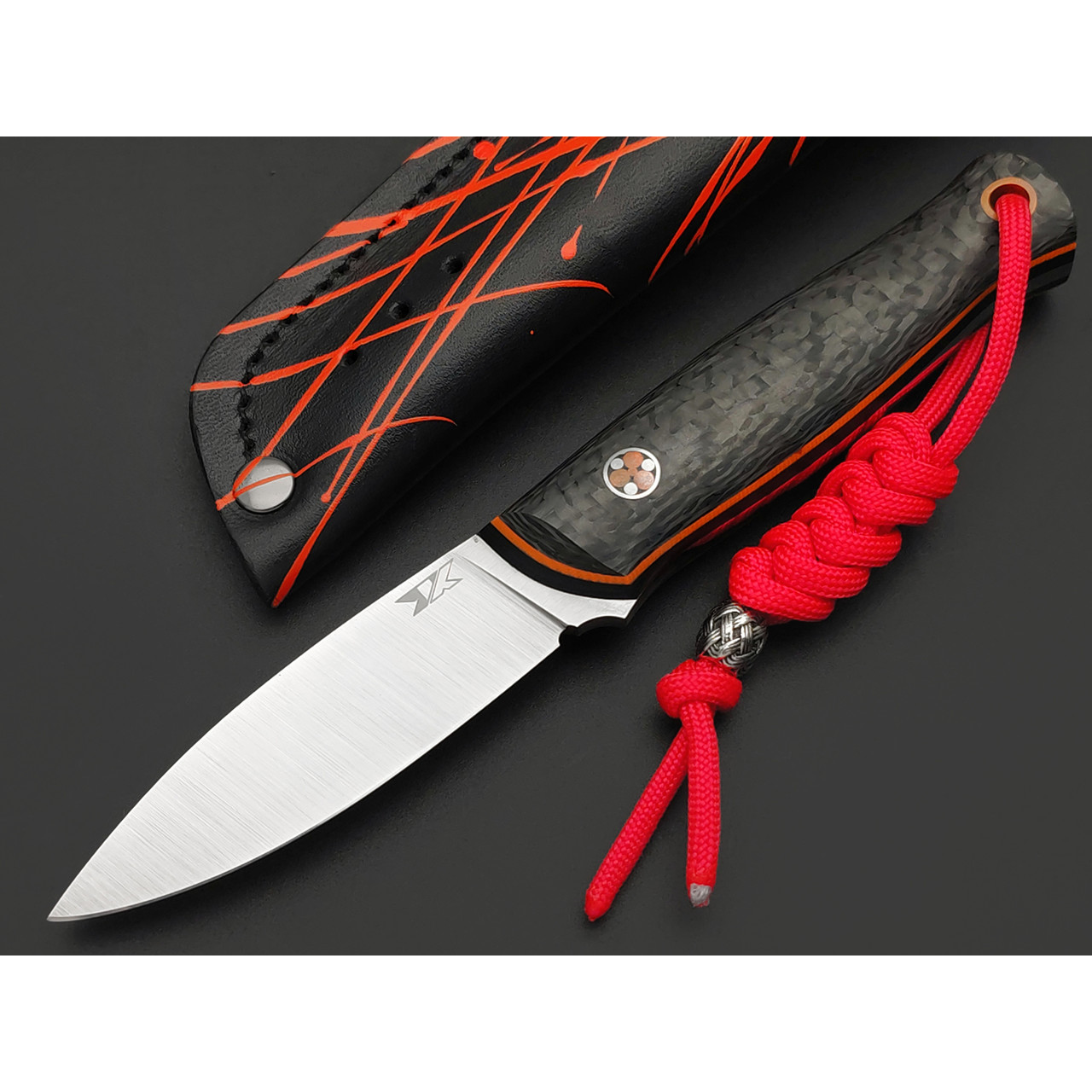 7 ножей нож Колибри сталь N690 satin, рукоять Carbon fiber, G10 black & orange