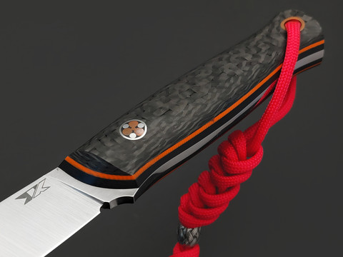 7 ножей нож Колибри сталь N690 satin, рукоять Carbon fiber, G10 black & orange