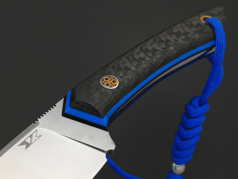7 ножей нож Джек малый сталь PGK satin, рукоять Carbon fiber, G10 black & blue