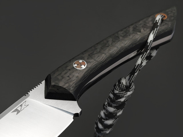 7 ножей нож Джек малый сталь N690 satin, рукоять Carbon fiber, G10 black