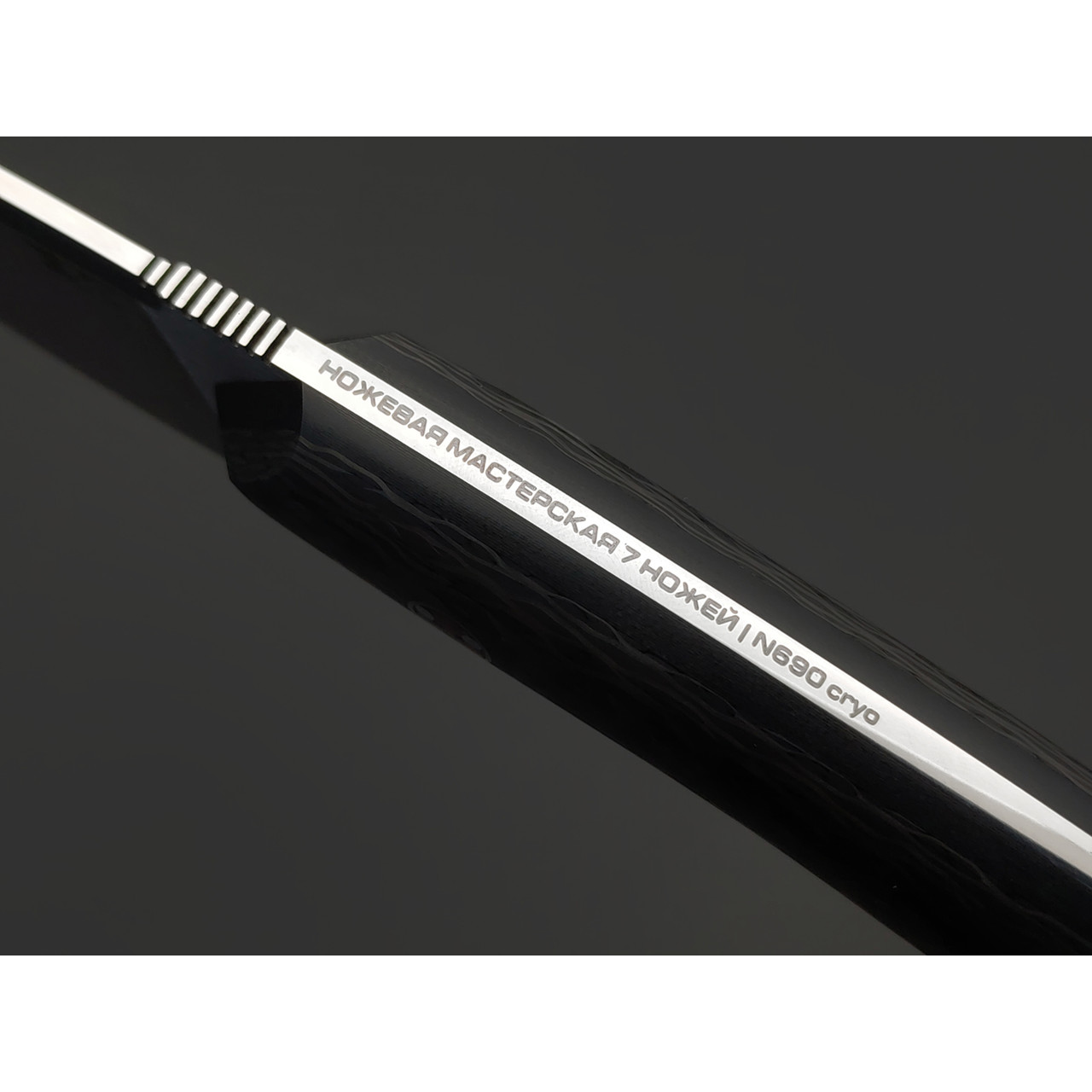 7 ножей нож Джек малый сталь N690 satin, рукоять Carbon fiber, G10 black