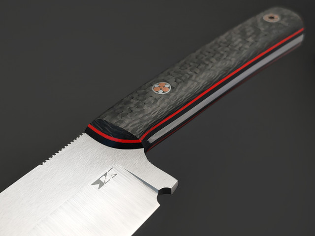 7 ножей нож МитТяпка сталь PGK, рукоять Carbon fiber, G10 black & red