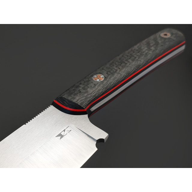 7 ножей нож МитТяпка сталь PGK, рукоять Карбон, G10 чёрный с красным
