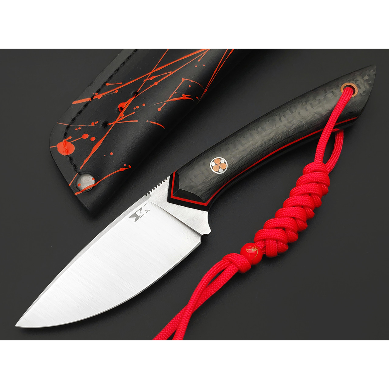 7 ножей нож Джек малый сталь PGK satin, рукоять Carbon fiber, G10 black & red