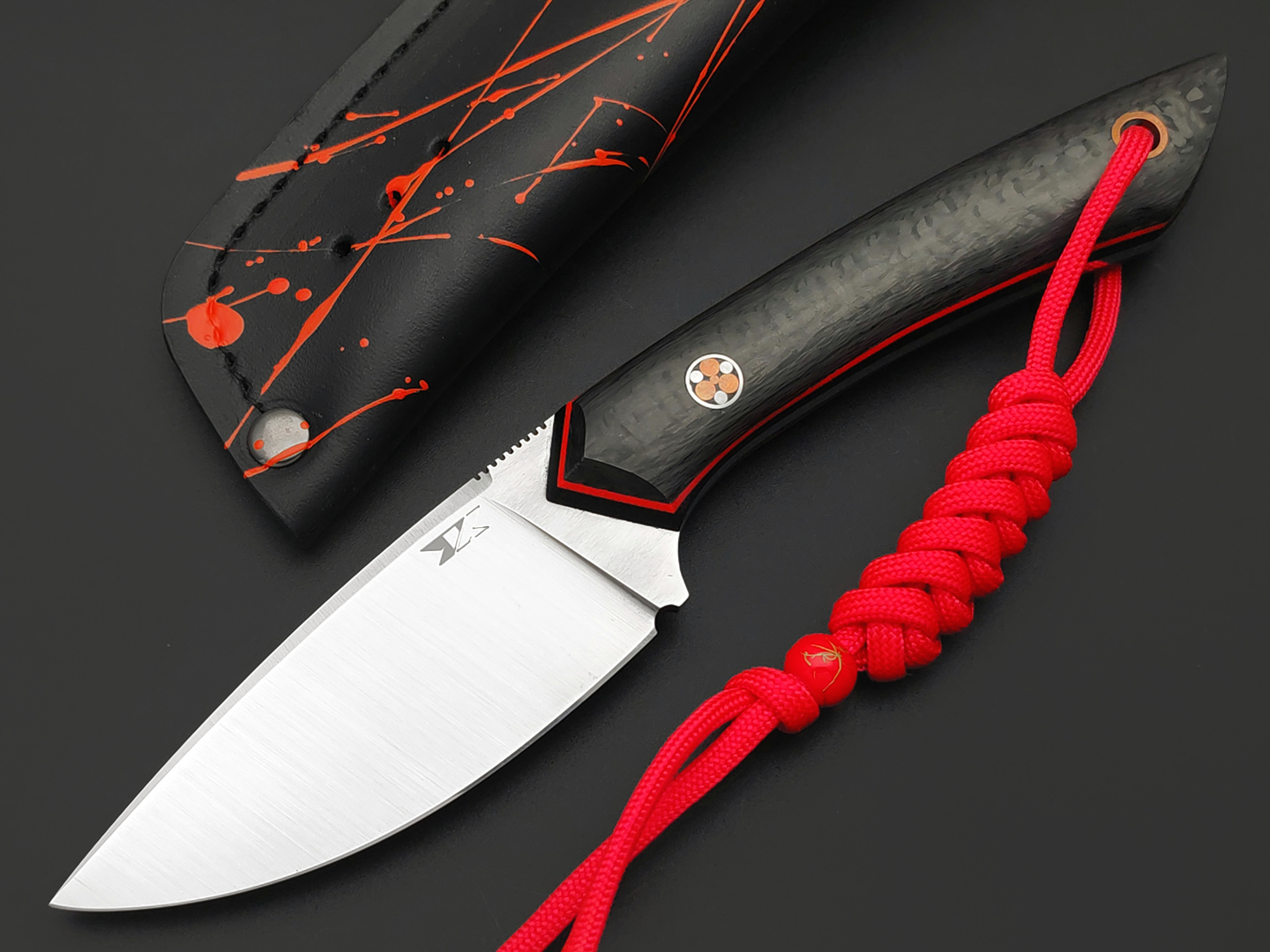 7 ножей нож Джек малый сталь PGK satin, рукоять Carbon fiber, G10 black & red