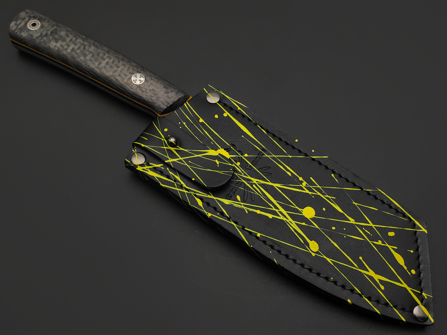 7 ножей нож МитТяпка сталь PGK, рукоять Carbon fiber, G10 black & yellow