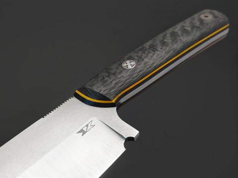 7 ножей нож МитТяпка сталь PGK, рукоять Carbon fiber, G10 black & yellow