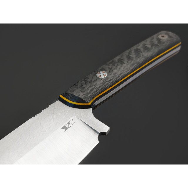 7 ножей нож МитТяпка сталь PGK, рукоять Карбон, G10 чёрный с жёлтым