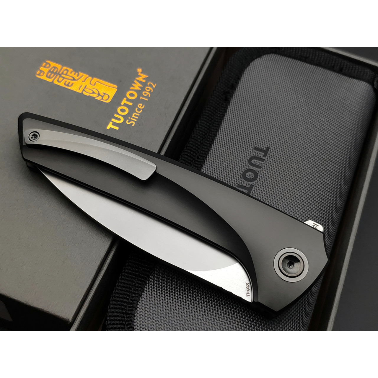 TuoTown складной нож Abel TAB-MS сталь TMAX BB, рукоять Titanium TC4 Black