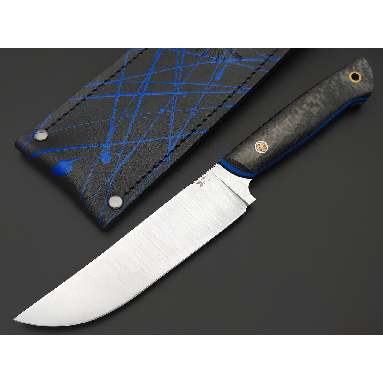 7 ножей нож ТехноПчак сталь PGK satin, рукоять Carbon fiber, G10 black & blue