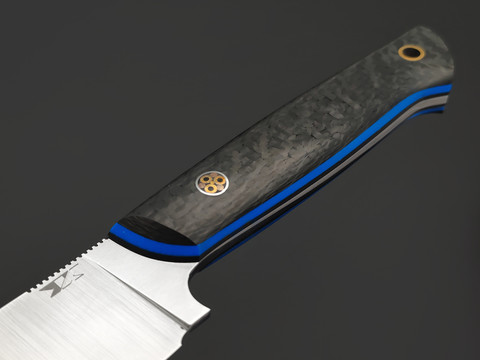 7 ножей нож ТехноПчак сталь PGK satin, рукоять Carbon fiber, G10 black & blue