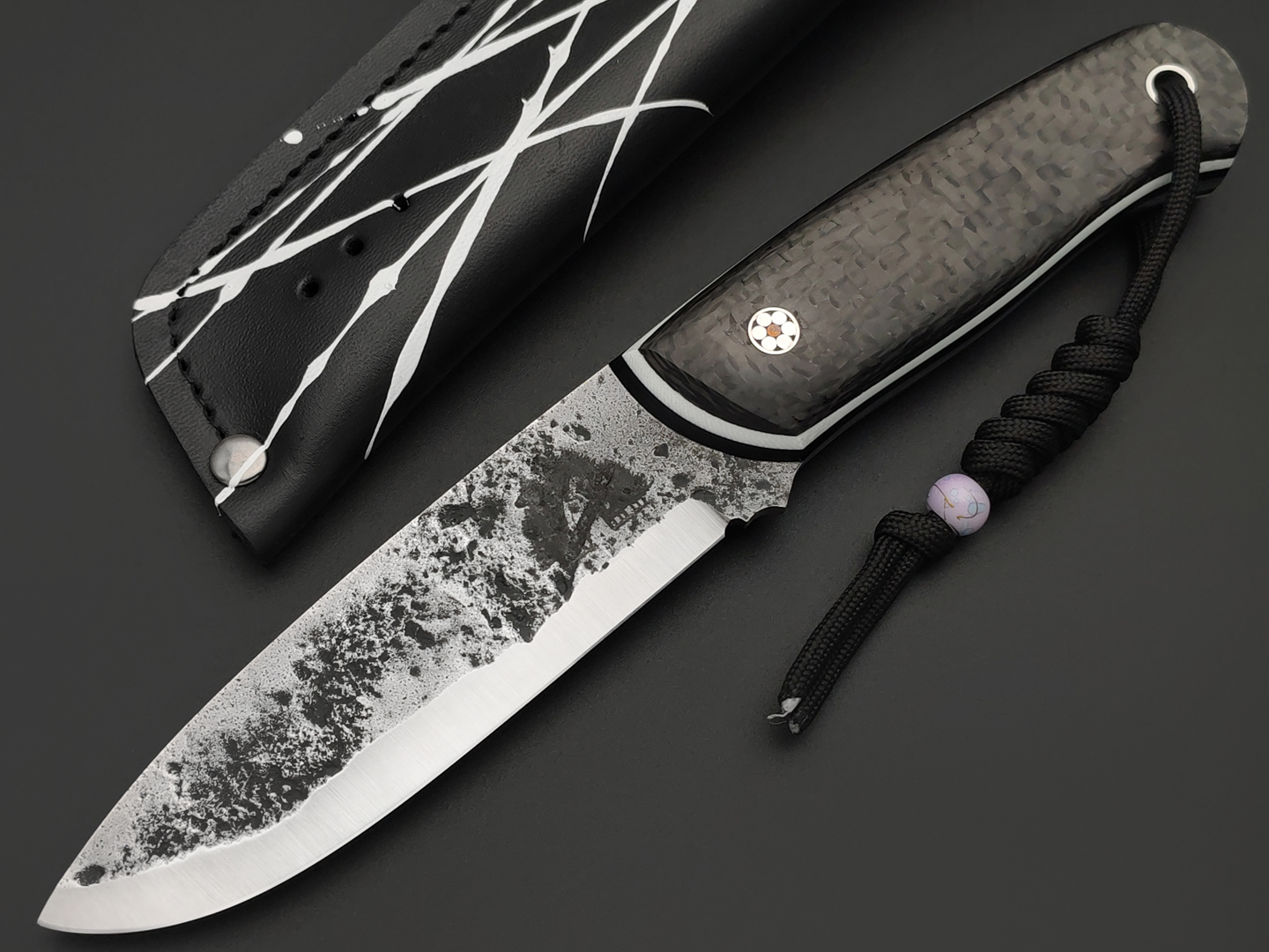 7 ножей нож Йети сталь PGK, рукоять Carbon fiber, G10 black & white