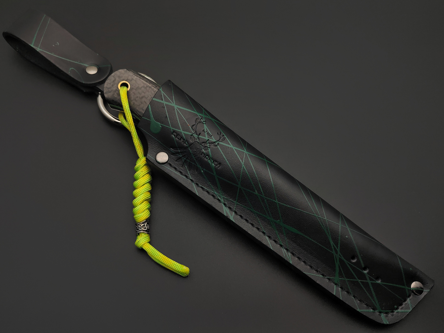 7 ножей нож Йети сталь PGK satin, рукоять Carbon fiber, G10 black & green