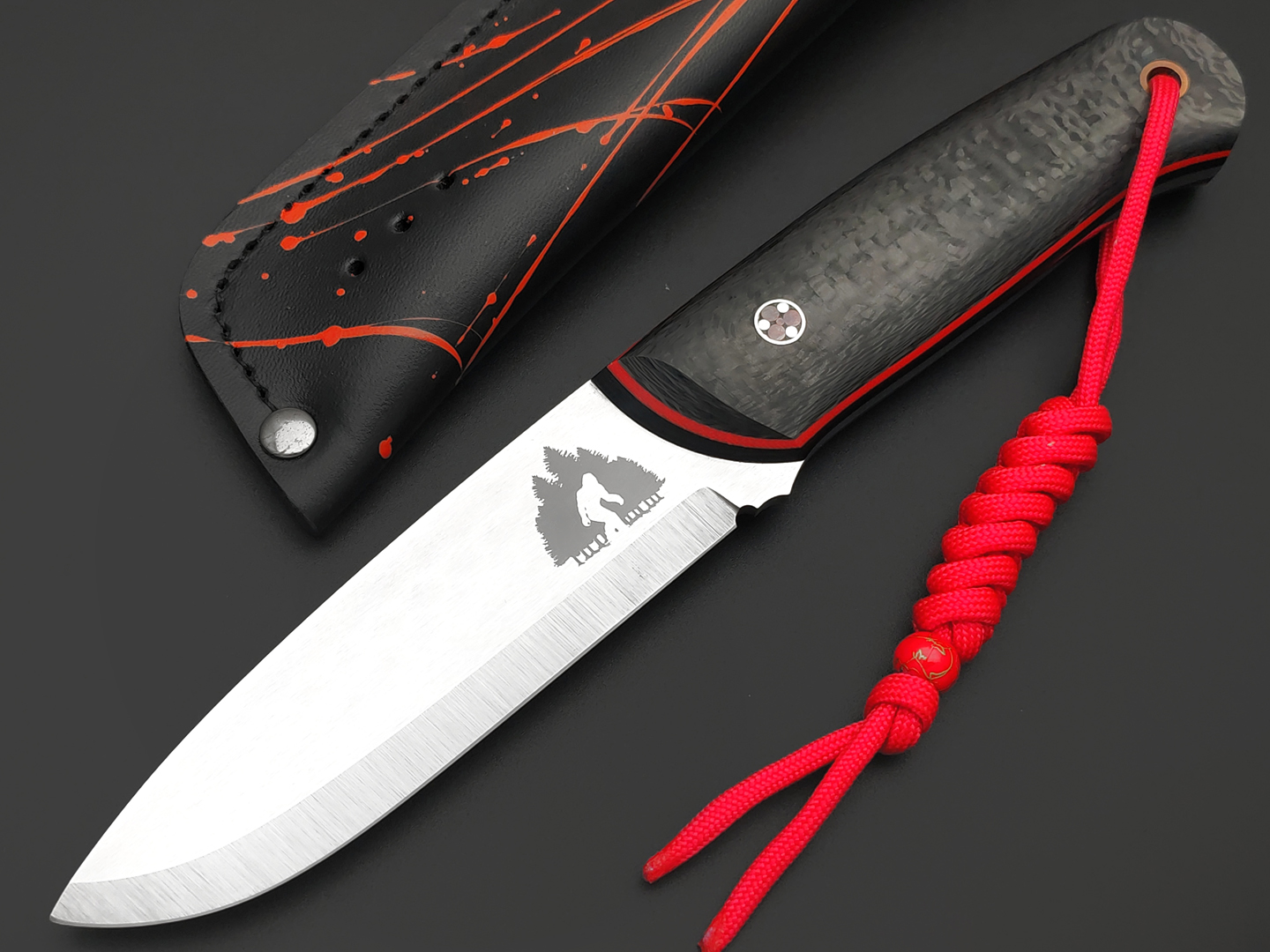 7 ножей нож Йети сталь PGK satin, рукоять Carbon fiber, G10 black & red