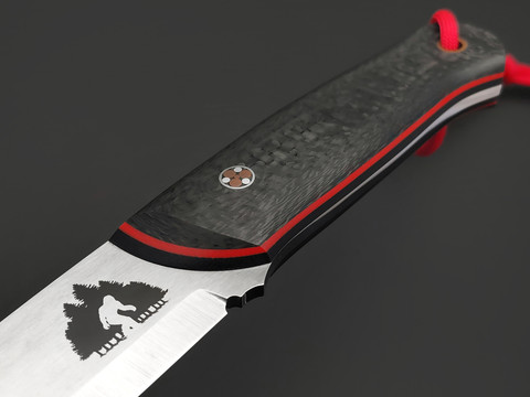 7 ножей нож Йети сталь PGK satin, рукоять Carbon fiber, G10 black & red