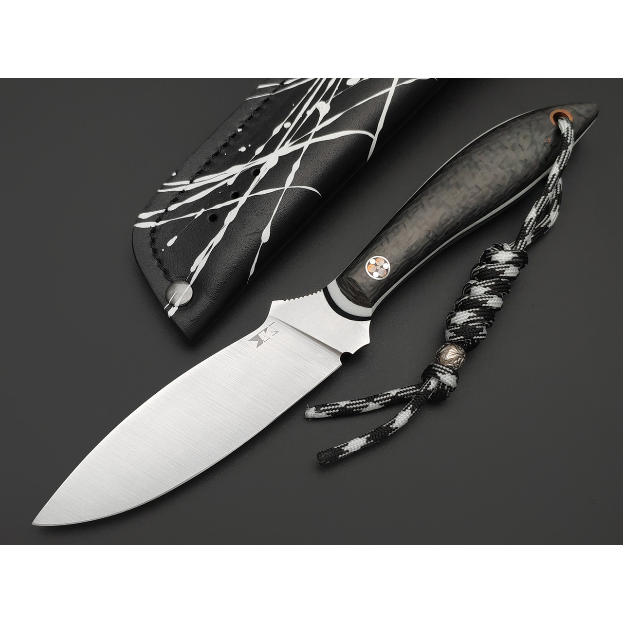 7 ножей нож Канадец сталь PGK satin, рукоять Carbon fiber, G10 black & white