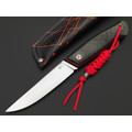 7 ножей нож Клык большой сталь PGK satin, рукоять Carbon fiber, G10 black & red