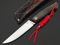 7 ножей нож Клык большой сталь PGK satin, рукоять Carbon fiber, G10 black & red