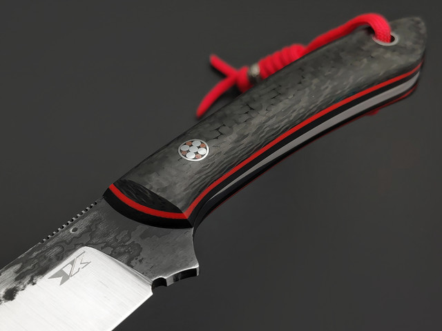 7 ножей нож Ц1 сталь PGK, рукоять Carbon fiber, G10 black & red
