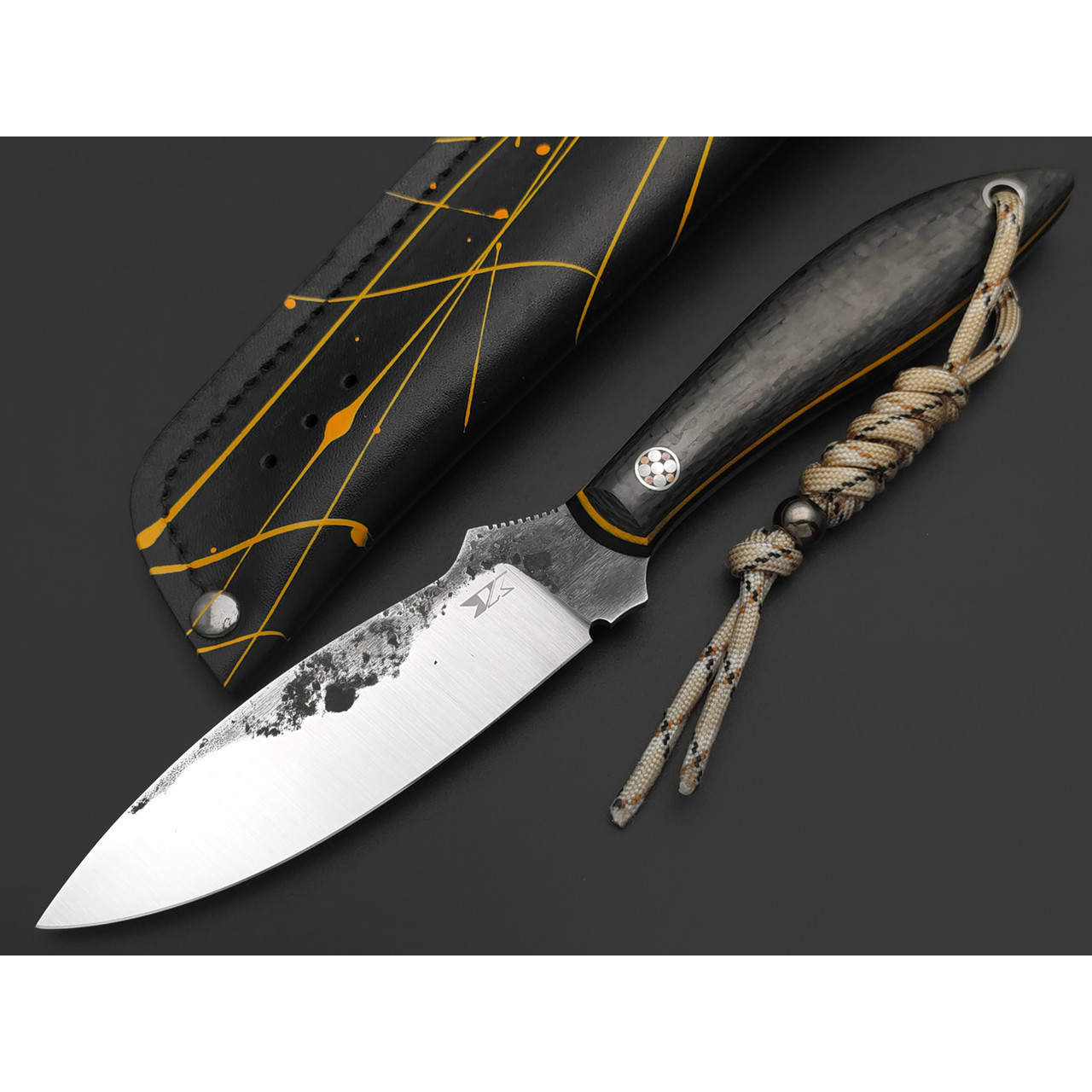 7 ножей нож Канадец сталь PGK, рукоять Carbon fiber, G10 black & yellow