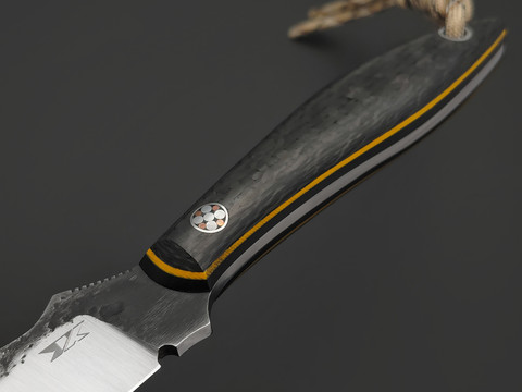 7 ножей нож Канадец сталь PGK, рукоять Carbon fiber, G10 black & yellow