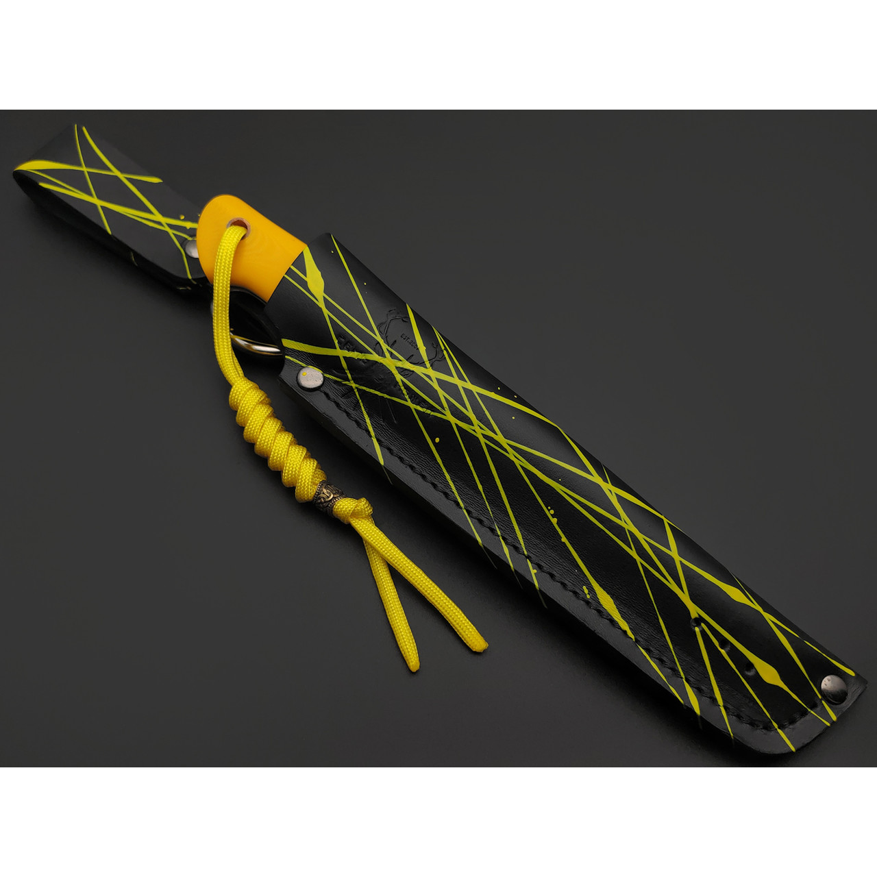 7 ножей нож Клык большой сталь Aus-10Co satin, рукоять G10 yellow & black