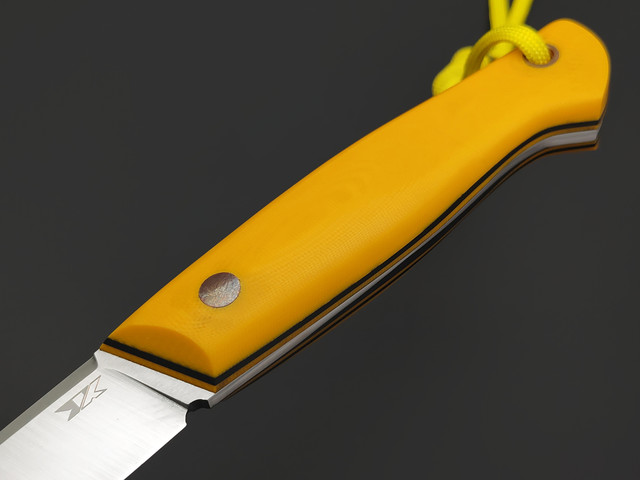 7 ножей нож Клык большой сталь Aus-10Co satin, рукоять G10 yellow & black