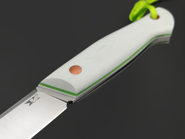 7 ножей нож Клык большой сталь Aus-10Co satin, рукоять G10 white & green