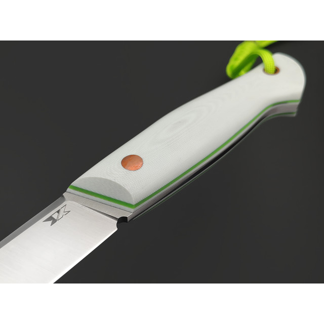 7 ножей нож Клык большой сталь Aus-10Co satin, рукоять G10 white & green, ножны color