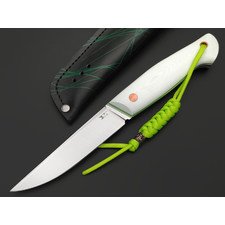 7 ножей нож Клык большой сталь Aus-10Co satin, рукоять G10 white & green, ножны color