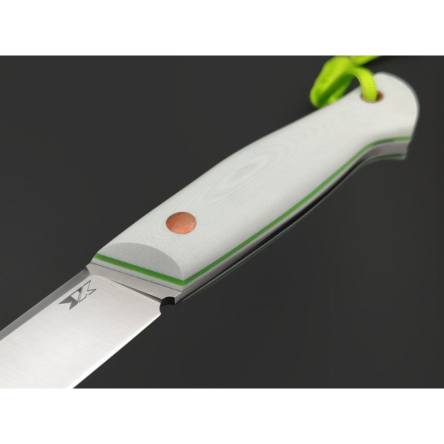 7 ножей нож Клык большой сталь Aus-10Co satin, рукоять G10 white & green, ножны color