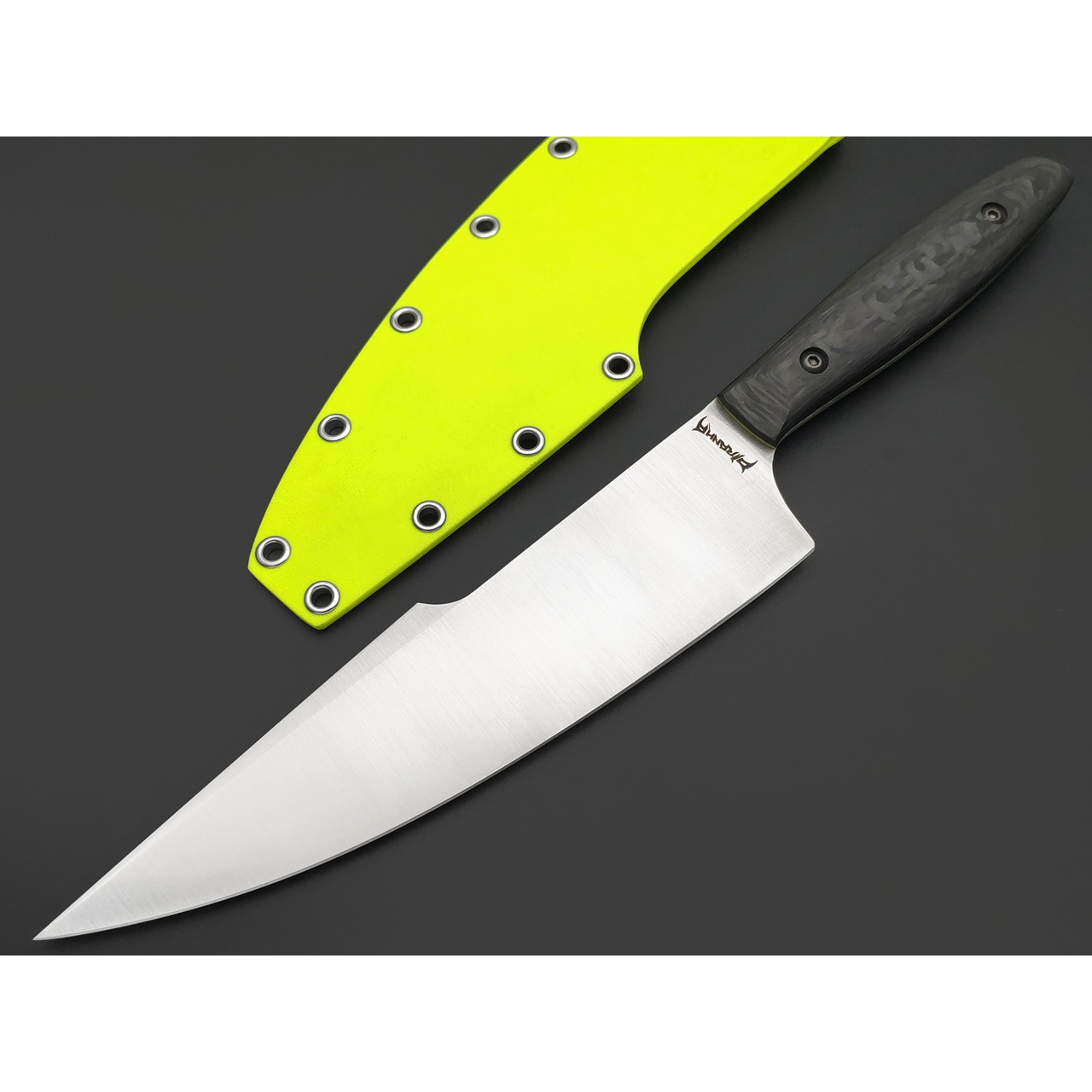 Barmaley Knives нож Piranha сталь VG-10, рукоять карбон, kydex green