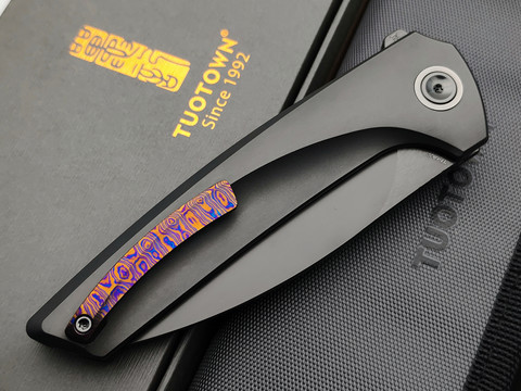 TuoTown складной нож Abel Limited Edition TAB-MD сталь TMAX DLC, рукоять titanium grey, timaskus