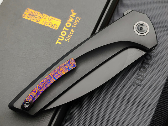 TuoTown складной нож Abel Limited Edition TAB-MD сталь TMAX DLC, рукоять titanium grey, timaskus