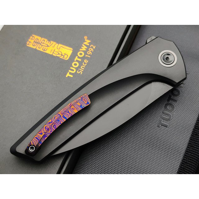 TuoTown складной нож Abel Limited Edition TAB-MD сталь TMAX DLC, рукоять titanium grey, timaskus
