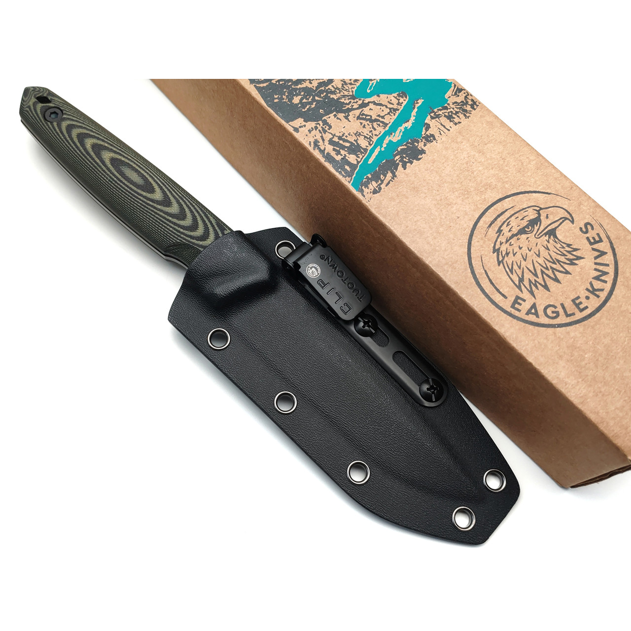 Eagle Knives нож Aviator 1 сталь Aus10Co black, рукоять G10 black & green, ножны Kydex