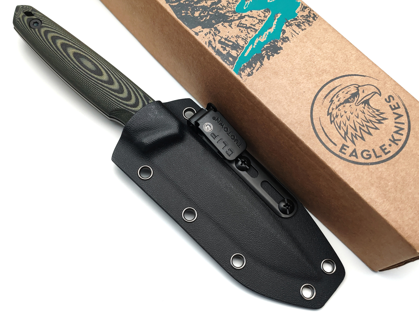 Eagle Knives нож Aviator 1 сталь Aus10Co black, рукоять G10 black & green, ножны Kydex