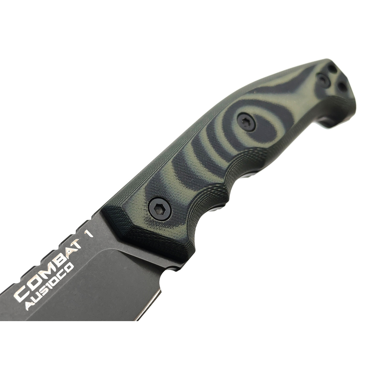 Eagle Knives нож Combat 1 сталь Aus10Co black, рукоять G10 green & orange, ножны Kydex