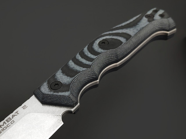 Eagle Knives нож Combat 2 сталь Aus10Co stonewash, рукоять G10 black & grey, ножны Kydex