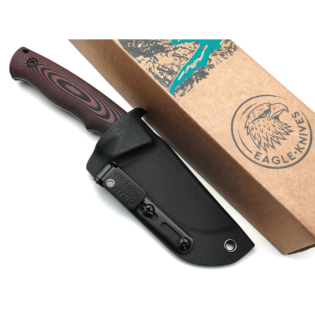 Eagle Knives нож Forester 1 сталь Aus10Co black, рукоять G10 black & red, ножны Kydex