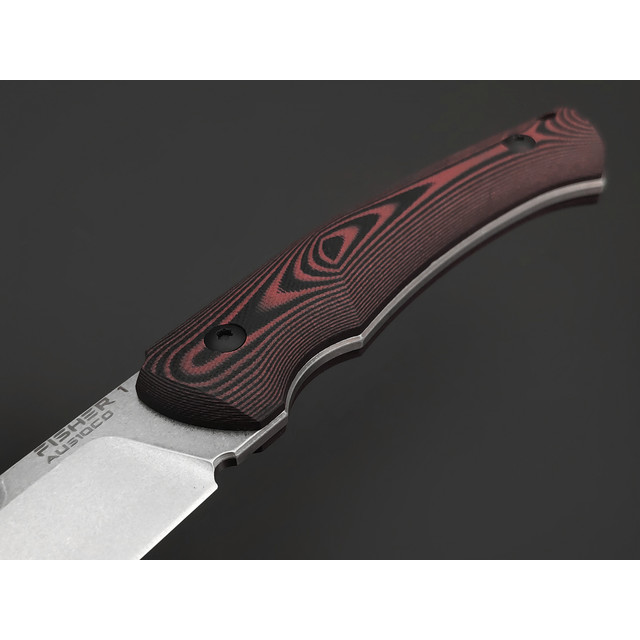 Eagle Knives нож Fisher 1 сталь Aus10Co стоунвош, рукоять G10 black & red, ножны Kydex