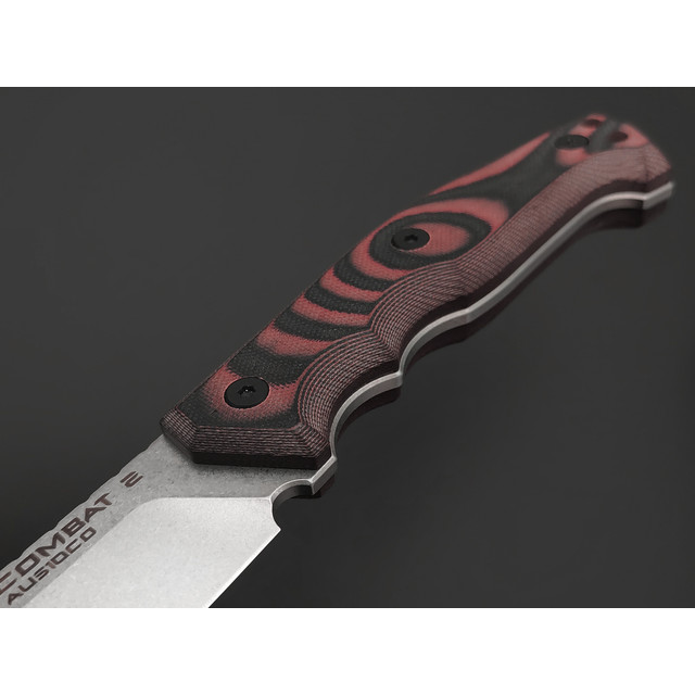 Eagle Knives нож Combat 2 сталь Aus10Co стоунвош, рукоять G10 black & red, ножны Kydex
