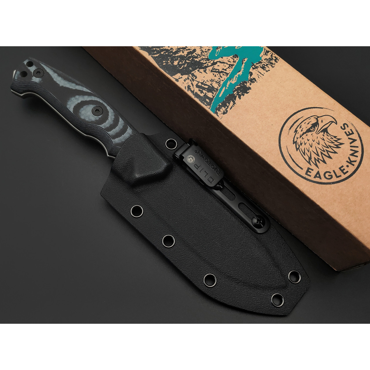 Eagle Knives нож Combat 1 сталь Aus10Co стоунвош, рукоять G10 black & grey, ножны Kydex