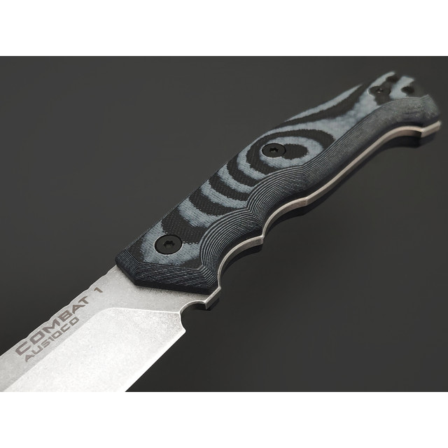 Eagle Knives нож Combat 1 сталь Aus10Co стоунвош, рукоять G10 black & grey, ножны Kydex