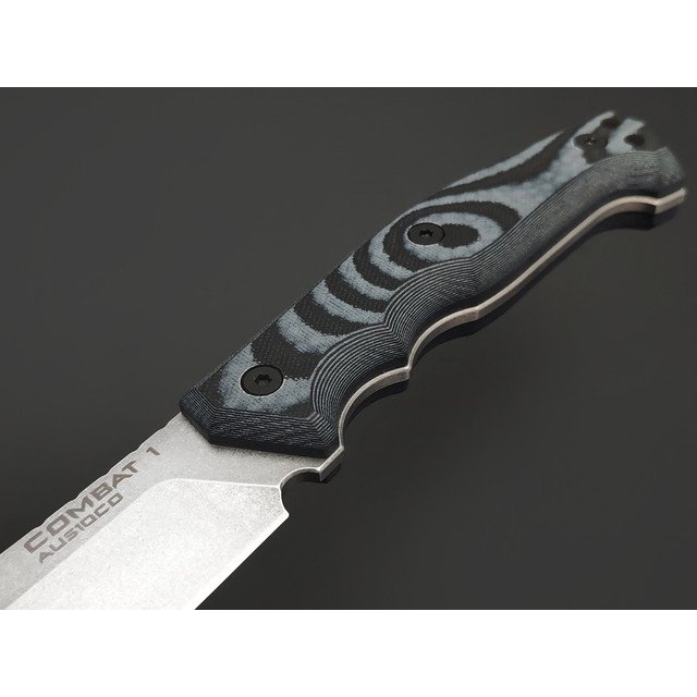 Eagle Knives нож Combat 1 сталь Aus10Co стоунвош, рукоять G10 black & grey, ножны Kydex