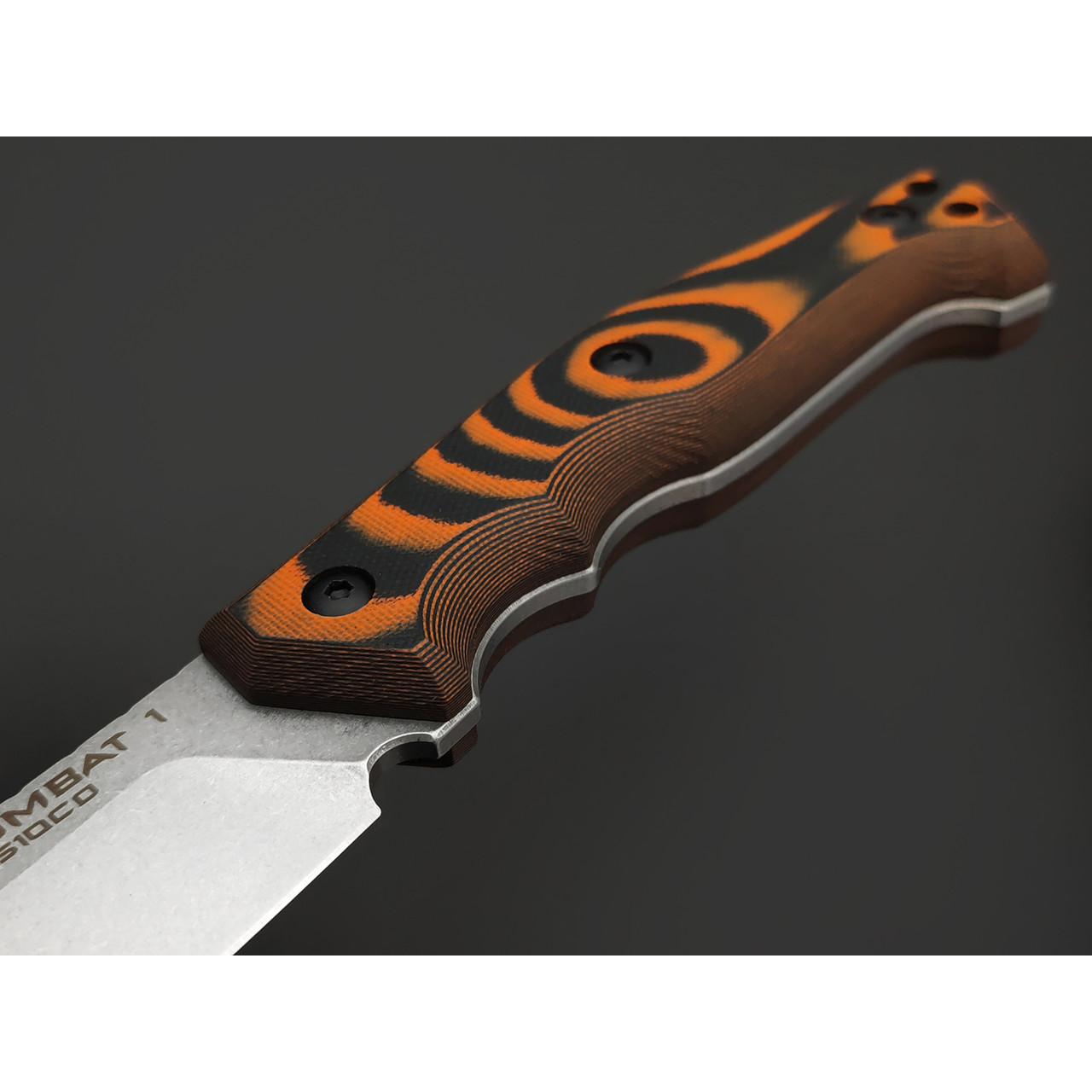 Eagle Knives нож Combat 1 сталь Aus10Co стоунвош, рукоять G10 black & orange, ножны Kydex