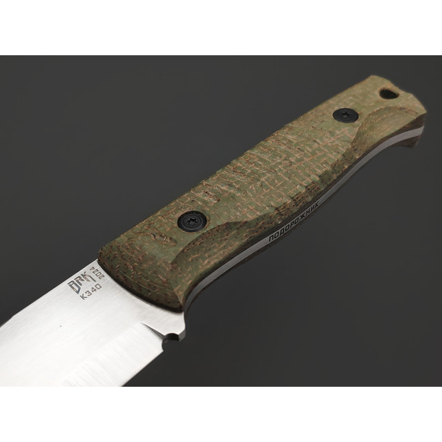 BRK нож Подорожник сталь K340 сатин, рукоять Micarta jute olive