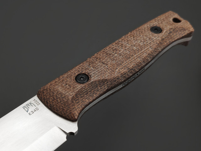 BRK нож Подорожник сталь K340 сатин, рукоять Micarta jute brown