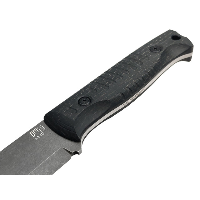 BRK нож Подорожник сталь K340 блэквош, рукоять Micarta jute black