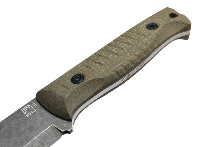 BRK нож Подорожник сталь K340 blackwash, рукоять Micarta jute olive